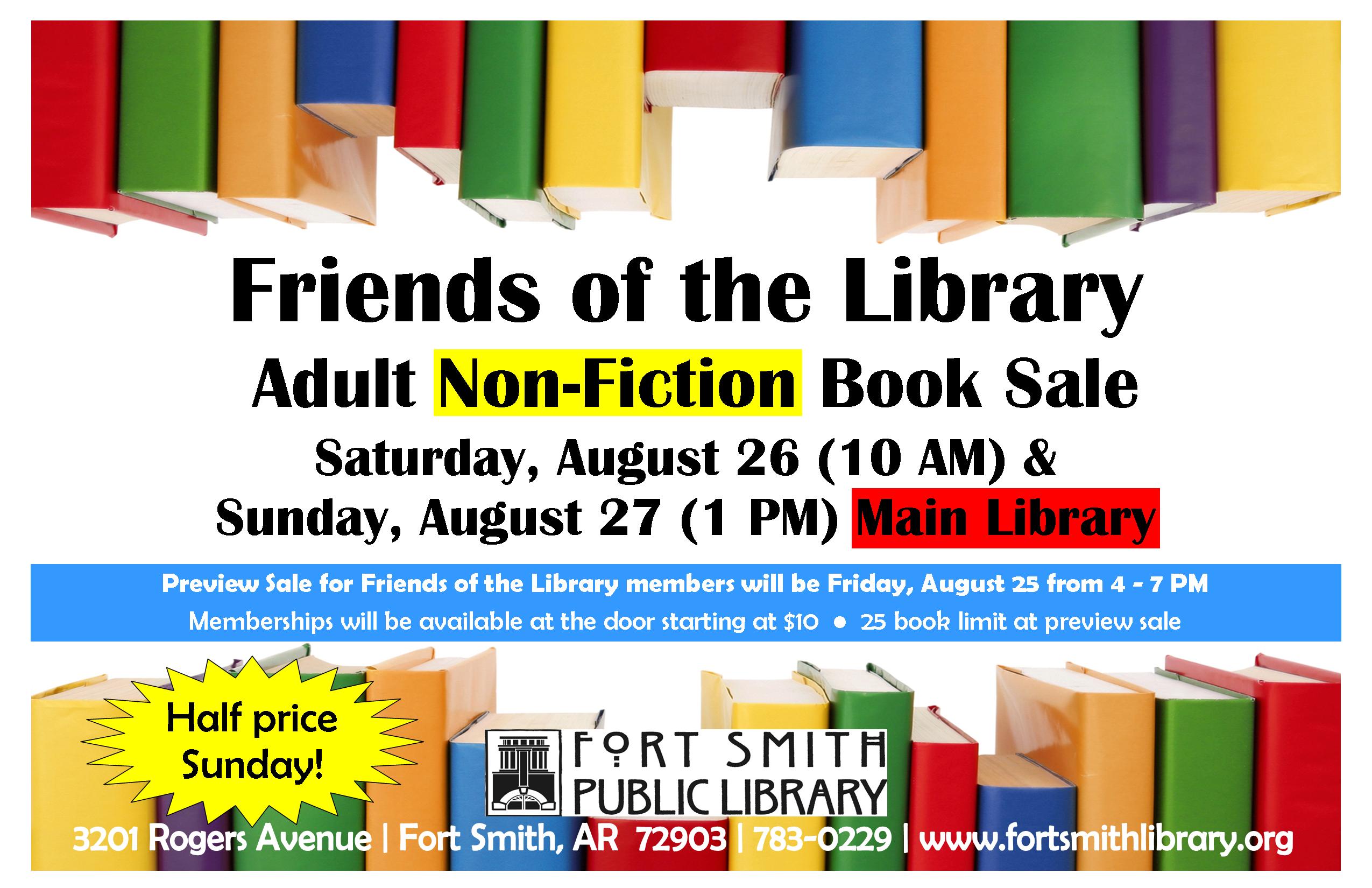 Friends of the Library NonFiction Used Book Sale Fort Smith Public